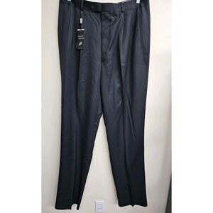 Lorenzo Grimaldi Mens Black Dress Pants 100% Wool Size 38 Made in Italy NWT